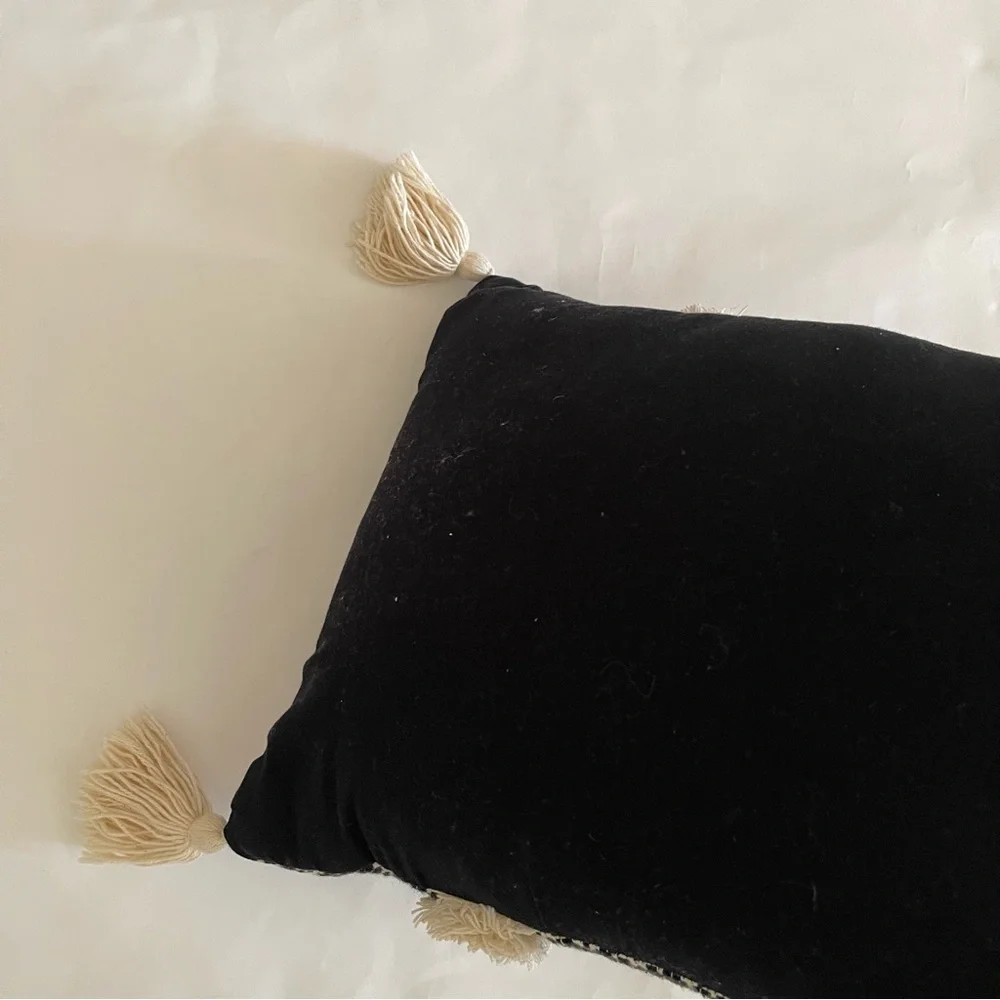 Stylish Black and Cream Geometric Pillow